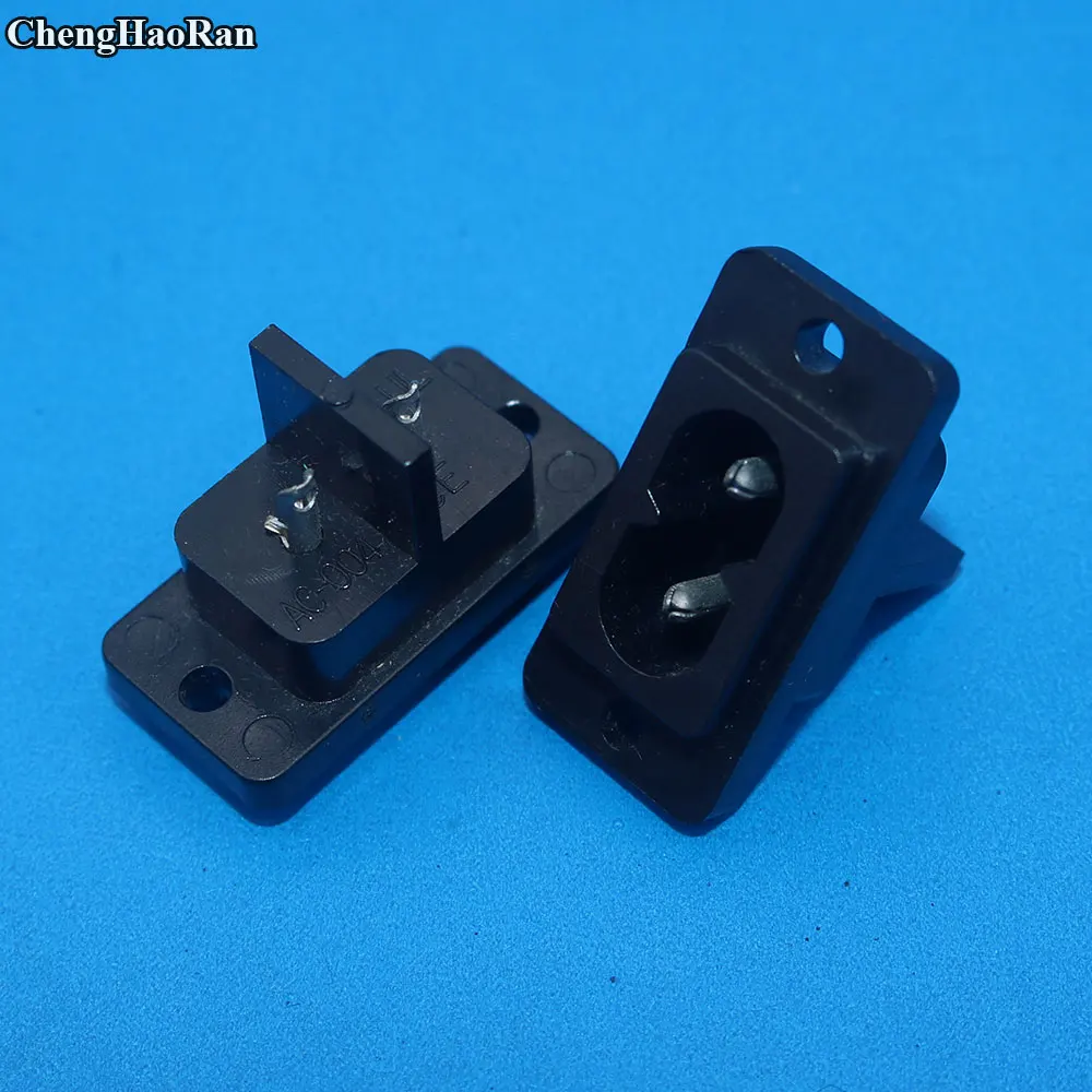 ChengHaoRan 1 шт. черный 2 контакта IEC320 C8 AC разъем питания 250V 6A|power connector socket|connector ac25 pin |