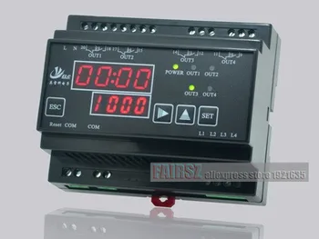 

Four independent timing controller ELR-4LR-H 0-9999 hours 59 minutes 59 seconds, guide rail installation
