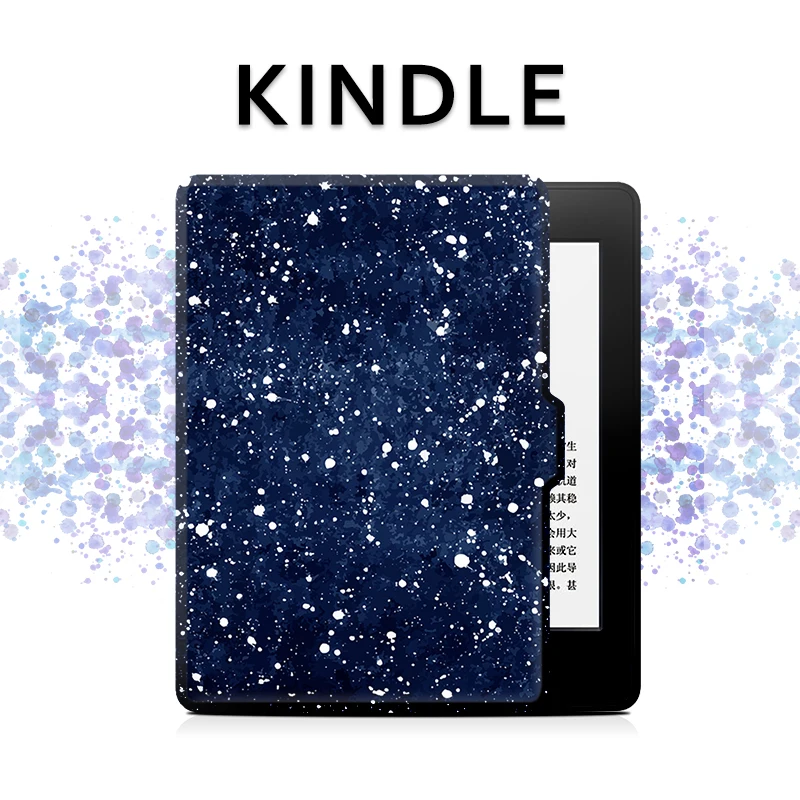 New Starry Sky Design Kindle Paperwhite Case 3 2 1, Folio Pu Leather