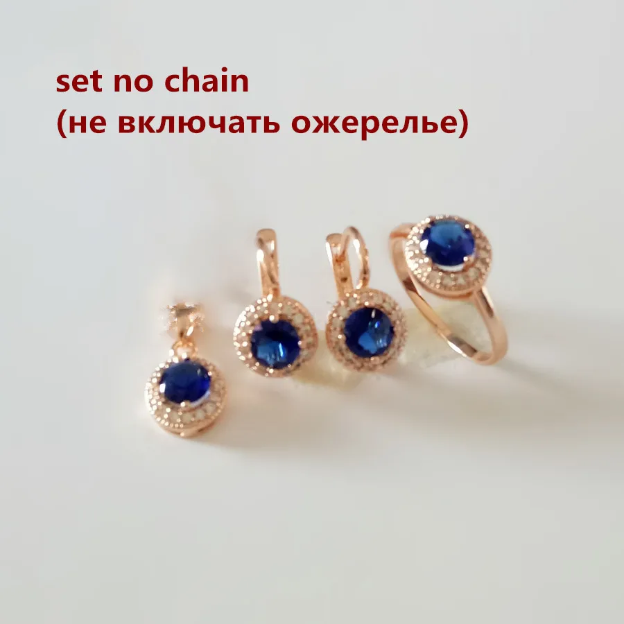 Розкішні набори ювелірних виробів Комплект ювелірних виробів кольору рожевого золота Нове модне намисто + сережки + кільце Комплекти прикрас для жінок