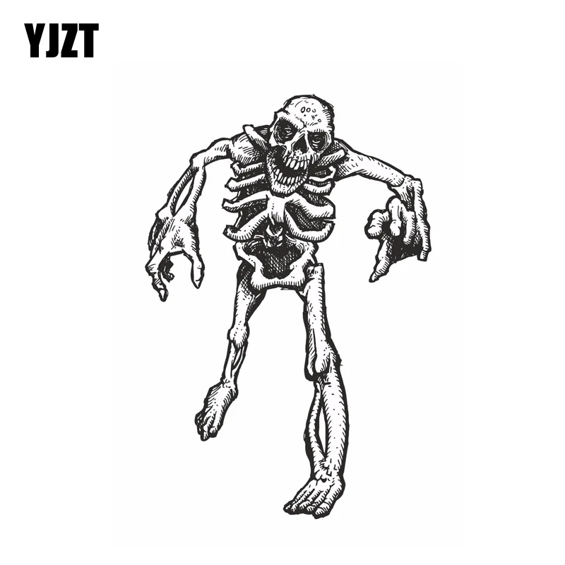 YJZT 14.9CM*10.2CM Skeleton Zombies Car Sticker Motorcycle Body Decal