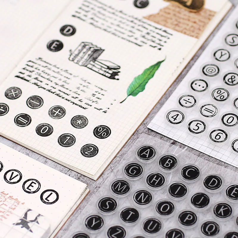 

Hot Selling Silicone Transparent Seal Mottled Hand Account Alphanumeric Typewriter Retro Decoration Claire For Card Making