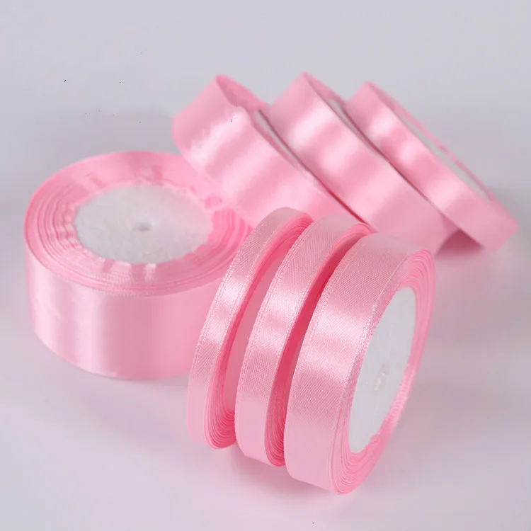Geinne 6 мм-50 мм в ширину 25 ярдов/рулон детские розовые однолицевые атласные ленты подарочная упаковка рождественские ленты