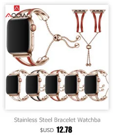 Нержавеющая сталь браслет для Apple Watch 38mm 42mm Роскошные ювелирные изделия из розового золота Для женщин заменить ремешок на ремешок для iwatch 1 2 3