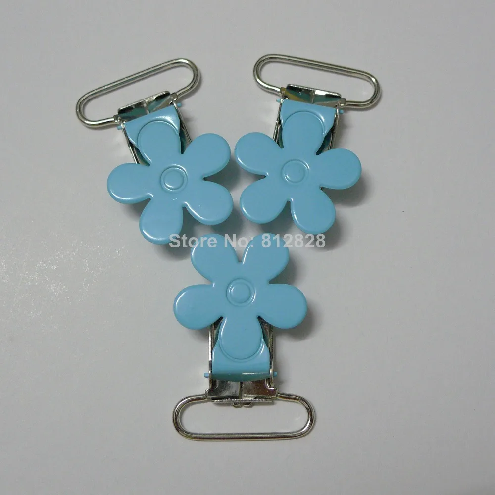 

25pcs #11 Blue Color Plum Blossom Flower Suspender Clips