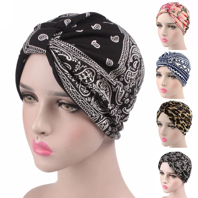 Women Printed New Hair Bands Bandanas Hats Turban Floral Chemo Cap 1PC