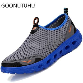 

Summer Men's shoes casual breathable air mesh loafers lovers flats slip on shoe man light comfortable shoes for couples hot sale