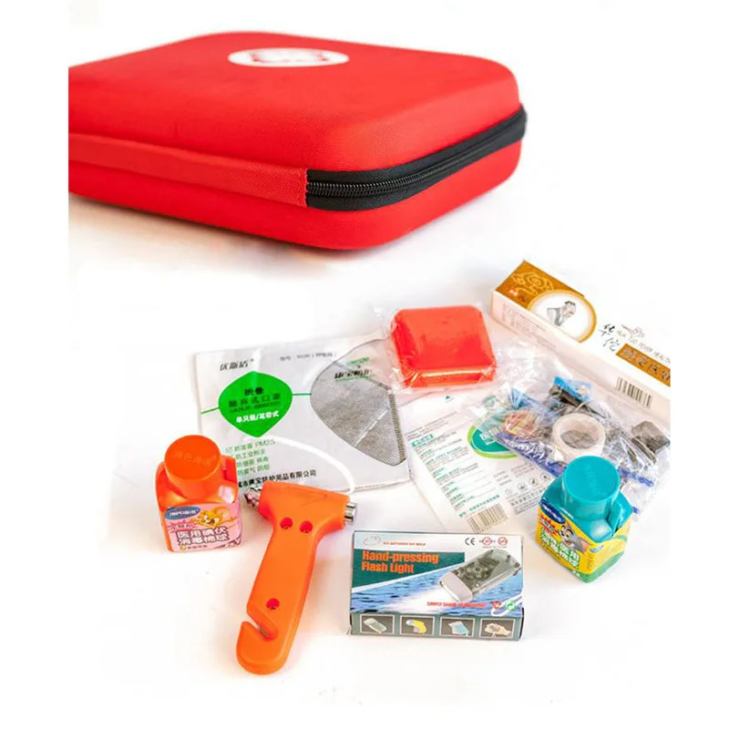 75 unids/lote primeros auxilios de emergencia de Kit impermeable al aire libre de EVA para la familia Camping viaje tratamiento médico de emergencia YJJB005