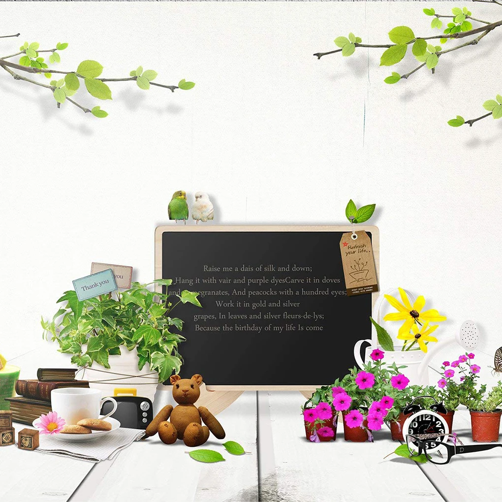 

10pcs Mini Blackboard Wooden Rectangle Shape Board Wedding Party Table Decoration Message Notice Small Chalkboard