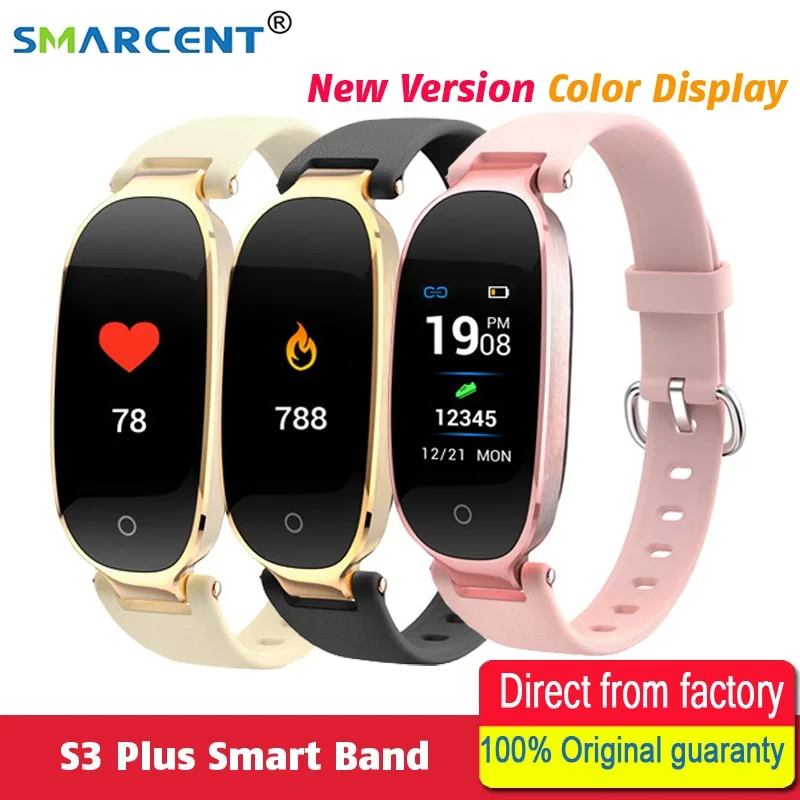 

S3 Plus Smart Watch Color Screen Waterproof Heart Rate Monitor Women Ladies Smartwatch relogio inteligente For Android IOS reloj