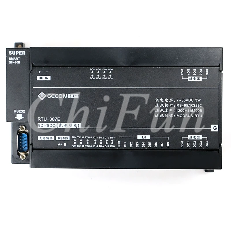 8DI8DO комбинированная система управления Modbus RTU протокол серийный RS485 232 цифровой