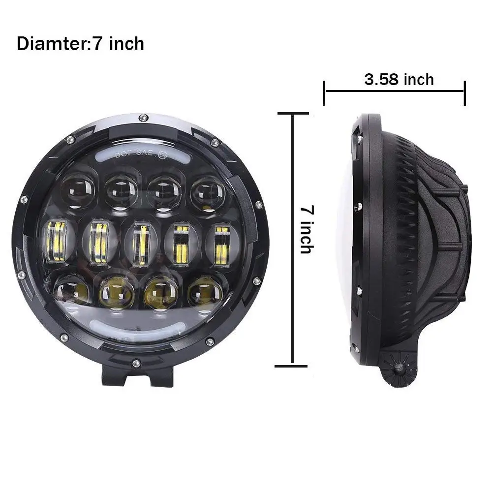 7 дюймов 105 Вт светодиодный головной светильник с высоким и низким лучом светодиодный рабочий светильник с DRL парковочный светильник для jeep wrangler land rover concoration, Camping