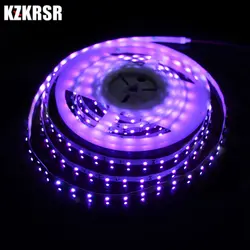 KZKRSR 5 м 60Led/m 3528 чип УФ СИД светло-фиолетовый IP20/IP65 Водонепроницаемый ультрафиолетового DC 12 В светодиодные ленты Кабинета лампы