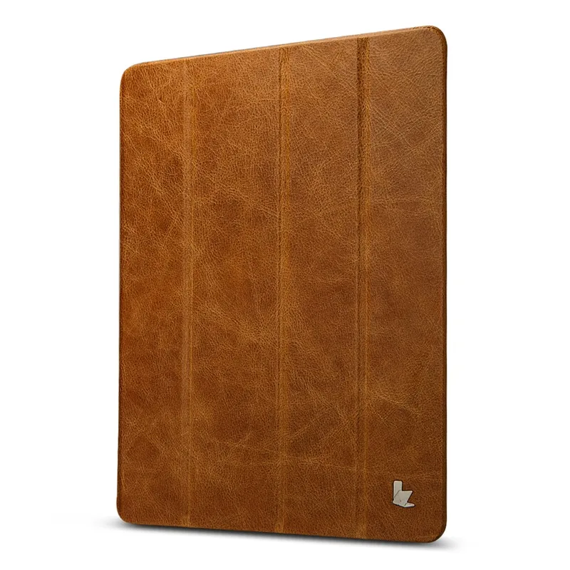 Jisoncase Funda для iPad чехол из натуральной кожи для iPad 2/3/4 чехол для планшета для 9,7 дюймов смарт-чехол авто сна - Цвет: Brown