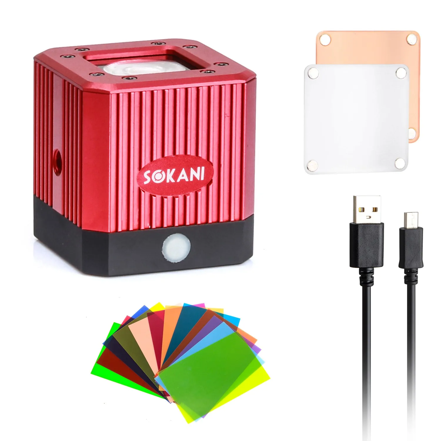 

Sokani X1 8W 200LUX/1M Mini Waterproof LED Video Light for Smartphone Dslr Camera GoPro iPhone Zhiyun Feiyu Photo Lighting Red