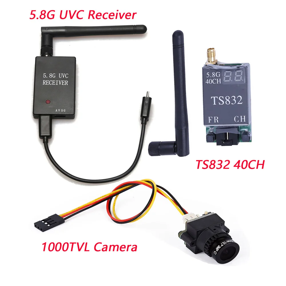 5,8G FPV приемник UVC видео нисходящий OTG VR Android телефон TS832 5,8G 48CH 600mW беспроводной AV Передатчик 1000TV камера 2,8 мм