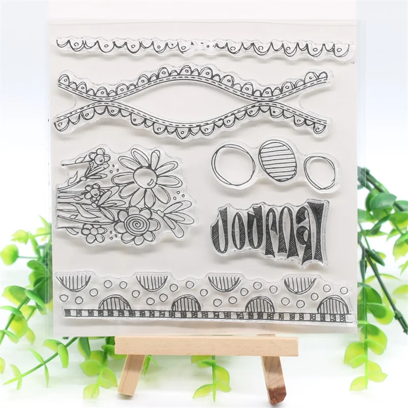 

KSCRAFT Lovely Lines Transparent Clear Silicone Stamps for DIY Scrapbooking/Card Making/Kids Fun Decoration Supplies 524