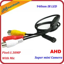 New Hot Super Mini HD AHD 720P Camera CCTV Home Security 1.30MP 940nm IR LED Camera Pinhole 2.8mm Lens With Mic UTC function