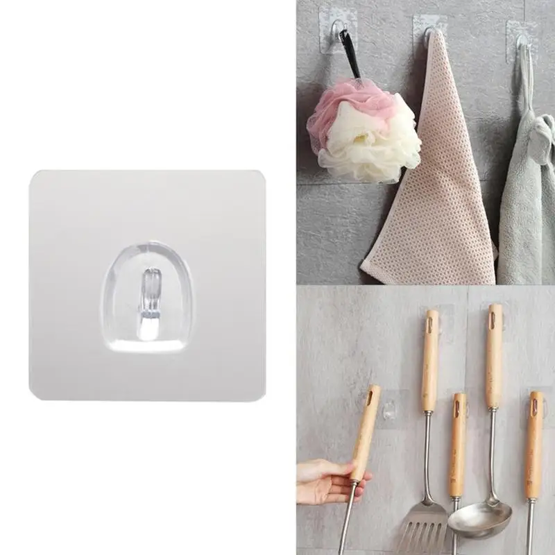 

1/5/10pcs Reusable Anti-skid Traceless Hooks Strong Self Adhesive Door Wall Hanger Hooks For Storage Organizer Dropshipping