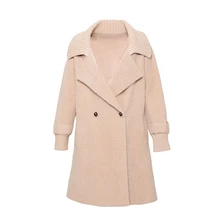 Thick Woolen Coat Female Long Section 2018 Autumn And Winter Imitation Velvet Coat Large Lapel Korean Version of the Casual 2017 new korean children s clothing coat boy in the long section of the coat autumn and winter clothes thick wool jacket