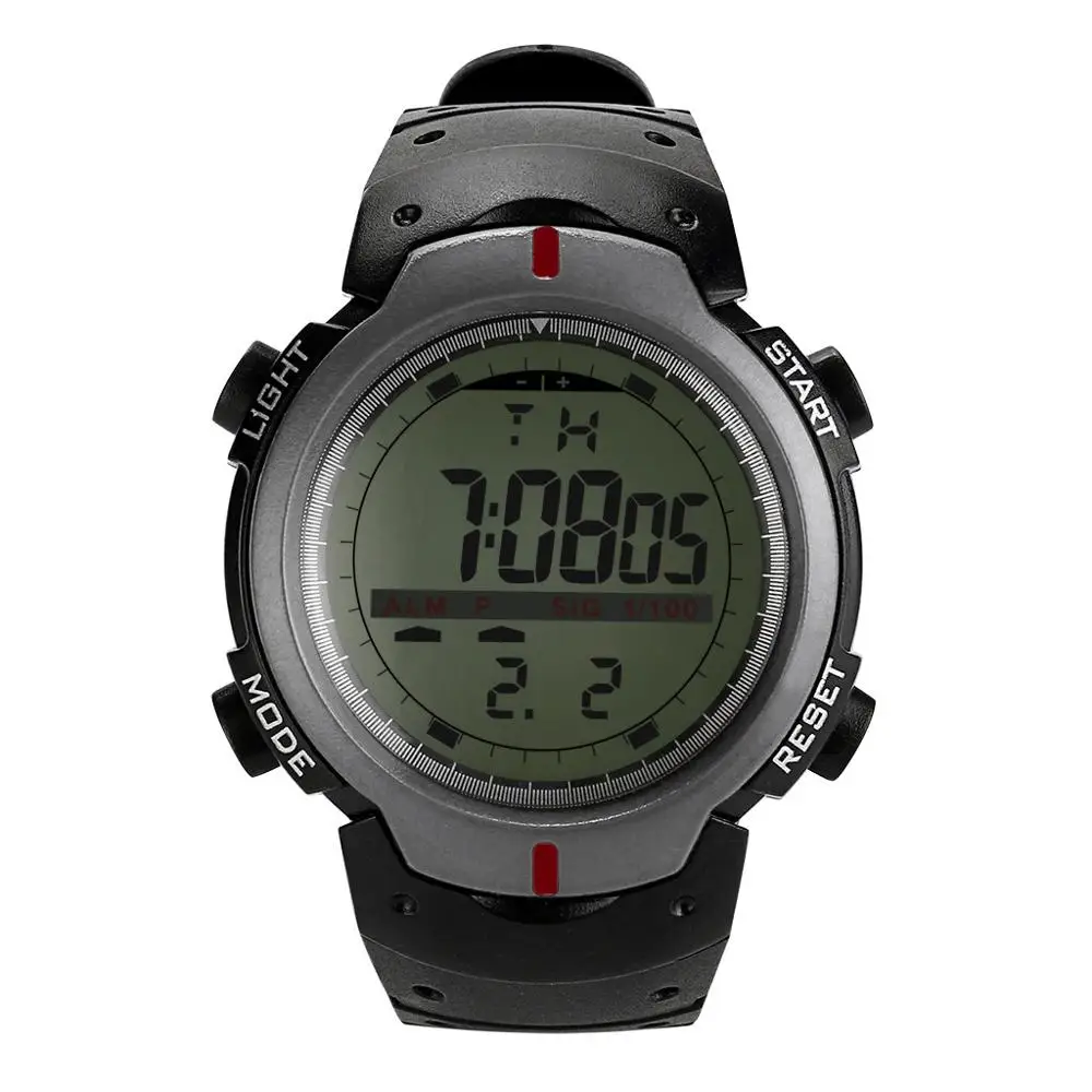 Мужские часы, спортивные часы, люксовый бренд, Мужские аналоговые цифровые военные армейские спортивные часы, светодиодный, водонепроницаемые наручные часы - Цвет: Gray