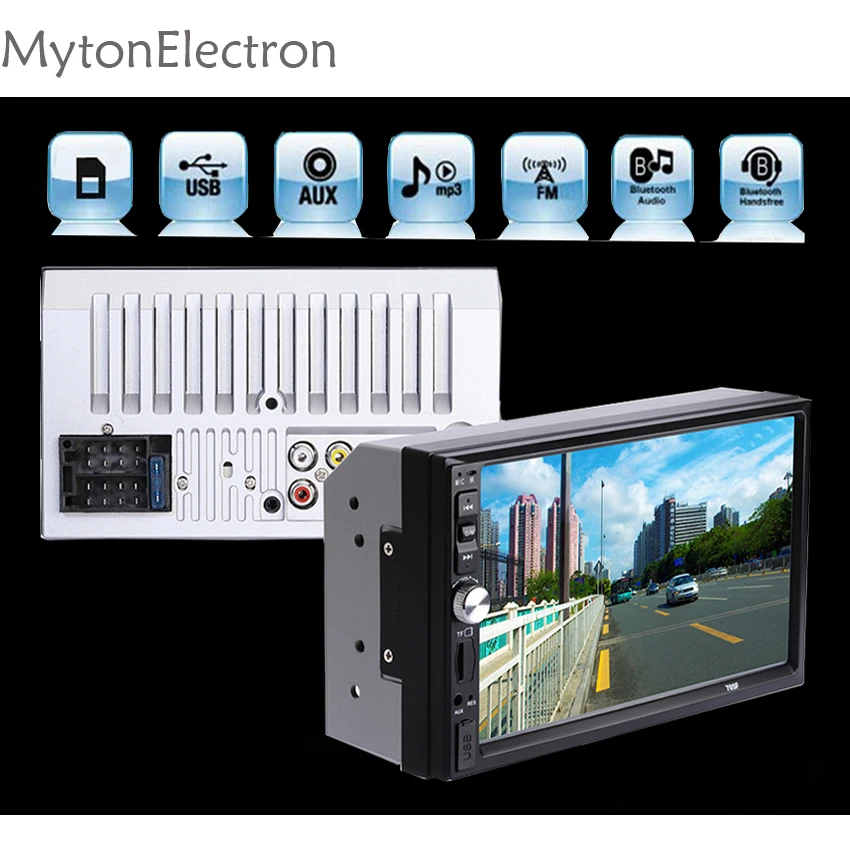 2 DIN Автомобильный Bluetooth аудио 7 дюймов HD радио в тире жесткая Экран стерео