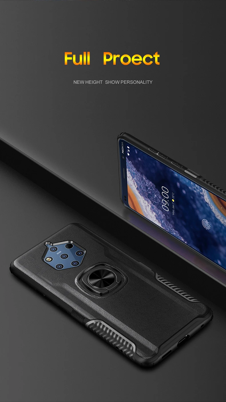 Чехол-бампер для Nokia 9 PureView, чехол-бампер для Nokia 8 9 Pure View, Мягкий силикон+ Жесткий Поликарбонат, защитный чехол, магнитный автомобильный держатель, полный Чехол