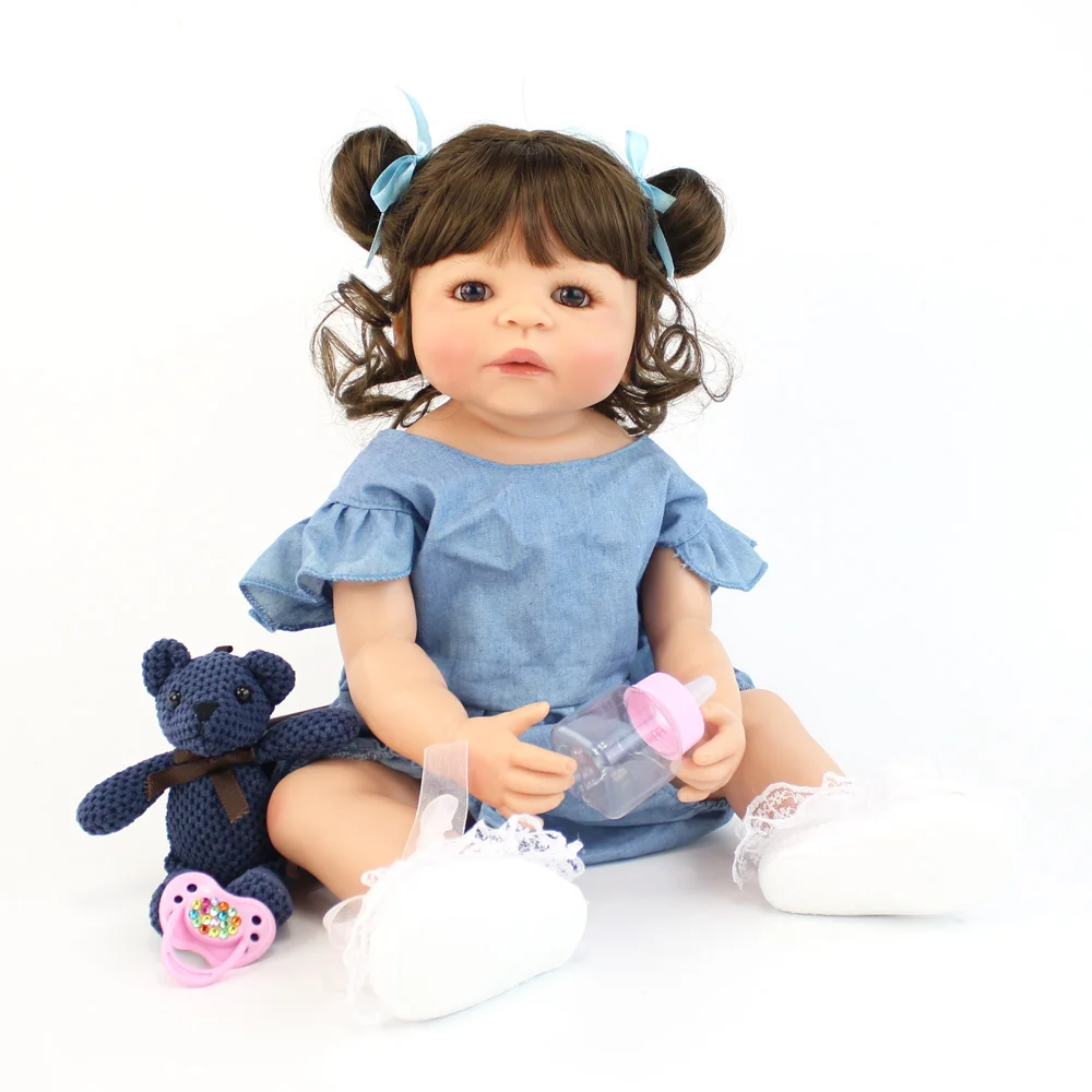 55 см полностью силиконовая кукла-Реборн, игрушка для девочки Boneca, виниловая кукла для новорожденных, принцесса, малыш, Bebe, живой подарок на день рождения