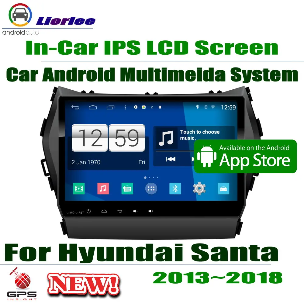 Автомобильный Android плеер " ips lcd экран для hyundai Santa Fe(DM NC) 2013~ автомобильный радиоприемник с навигацией GPS AMP BT SD USB AUX wifi