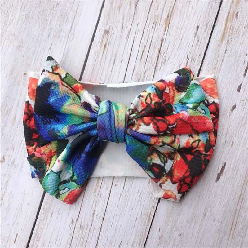 Printed Baby Girl Headbands Turban Bows Elastic Newborn Headbands Hair Bands For Baby Girls Kids Haarband Hair Accessories