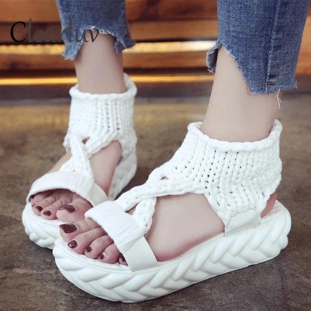 

Summer brand new fashion open toe muffin with sandals Korean version of shallow mouth set foot gladiator anti-slip sandals C1331