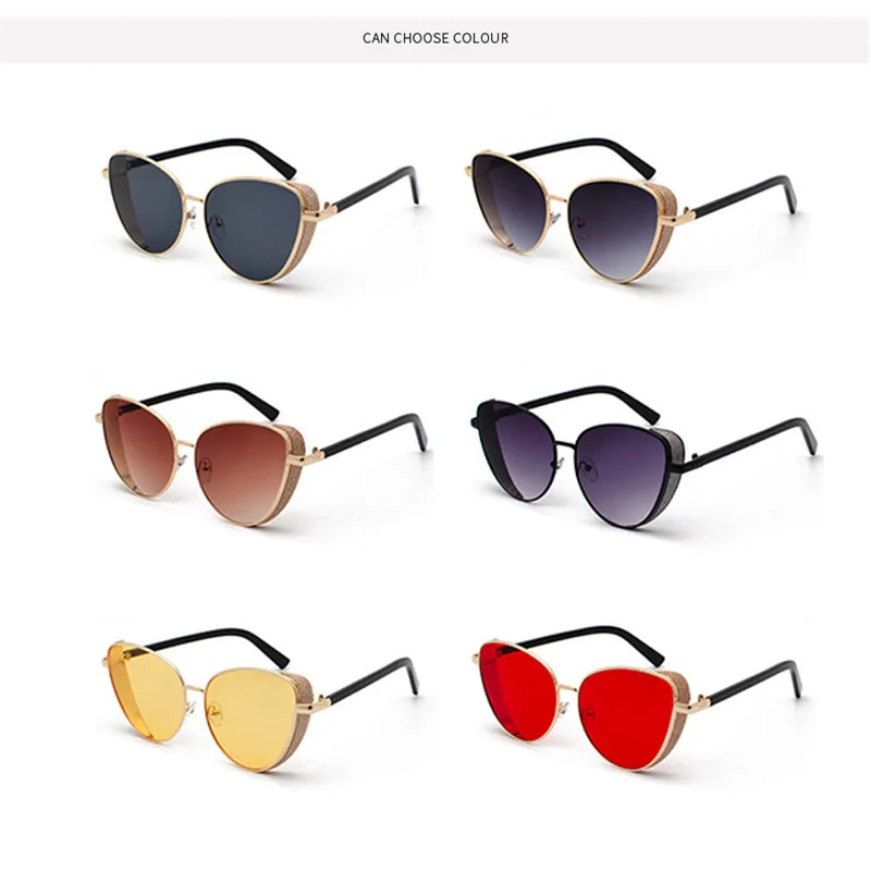 Elbru Ретро стимпанк Стиль Металлические солнцезащитные очки женские брендовые дизайнерские блестящие солнцезащитный крем мужские Oculos De Sol