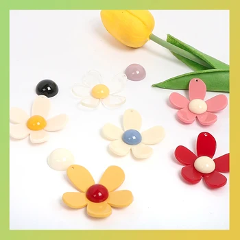

Ins wind Korean color cute acrylic flower DIY handmade jewelry earring staple accessories materials