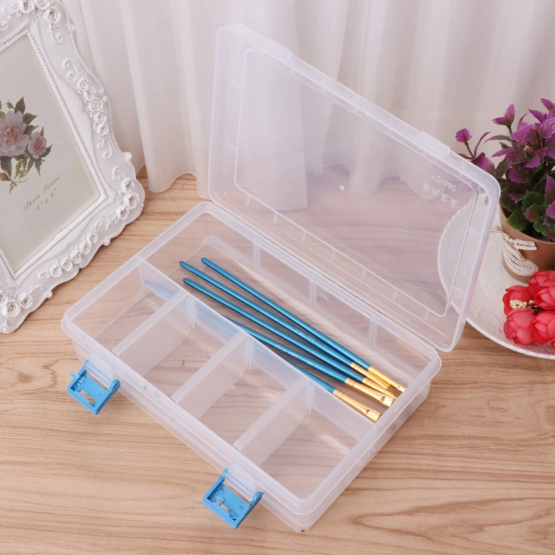 Multi Grids Brush Painting Storage Box Portable White Watercolor Pen