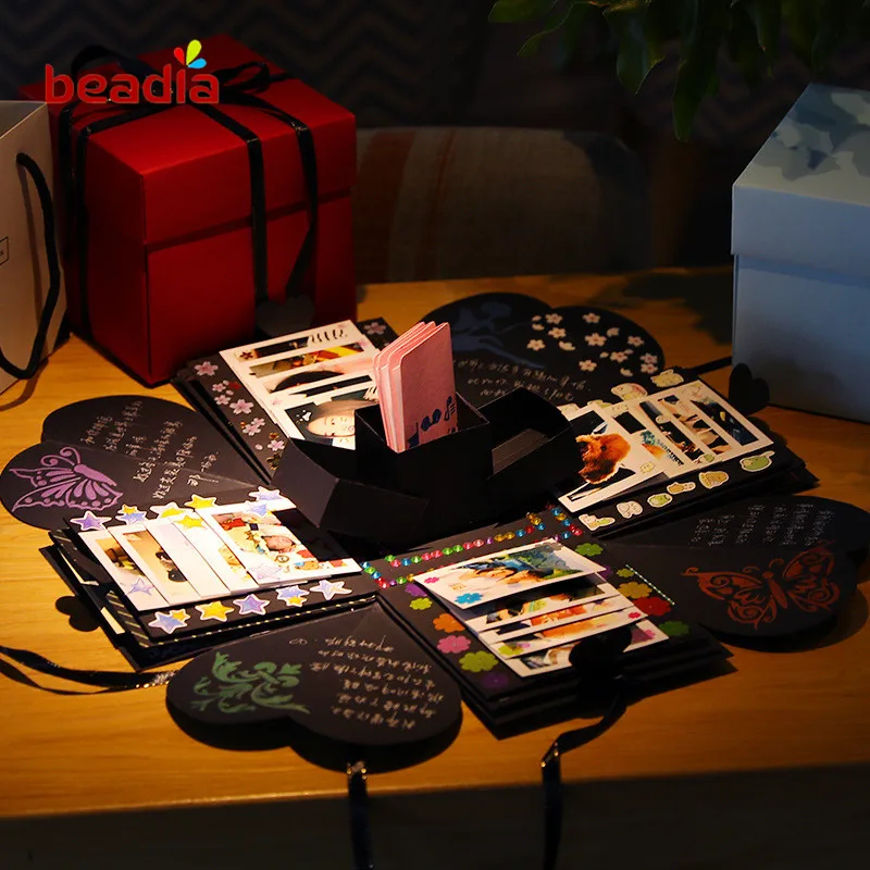 Creative Explosion Box Scrapbooking DIY Photo Album for Valentine's Day
