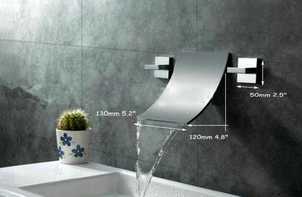 الكروم النحاس finised الجدار الخيالة الشلال ساحة dle صنبور المزدوج الساخنة والباردة مياه الحمام الغرور خلاط صنبور حوض الحنفيات