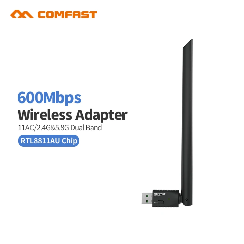 Comfast 600 Мбит/с Мощность Двухдиапазонная 6dBI Wifi антенна USB Wlan адаптер 802.11AC 2,4G+ 5 ГГц беспроводной USB WiFi Lan dongle адаптер