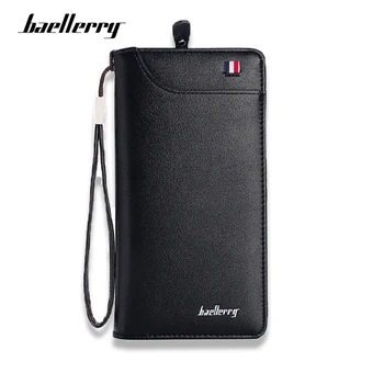 Baellerry Brand Long Wallet Men High Quality Clutch PU Leather Purse Male Pocket for Photo Card Mobile phone Money Bag ivotkova luxury brand high quality pu leather men long bifold wallet purse vintage designer male carteira money clip slim wallet