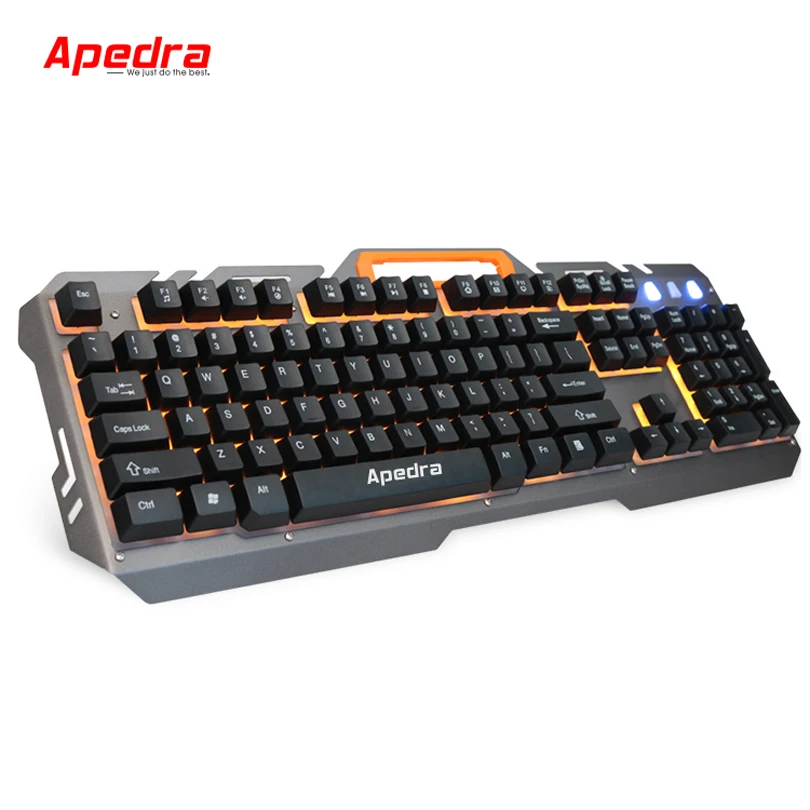 

Gaming Keyboard Wired USB Gamer Keyboards 104 Key Metal Panel Floated Backlit Keyboard with Russian Sticker for PC Desktop Gamer