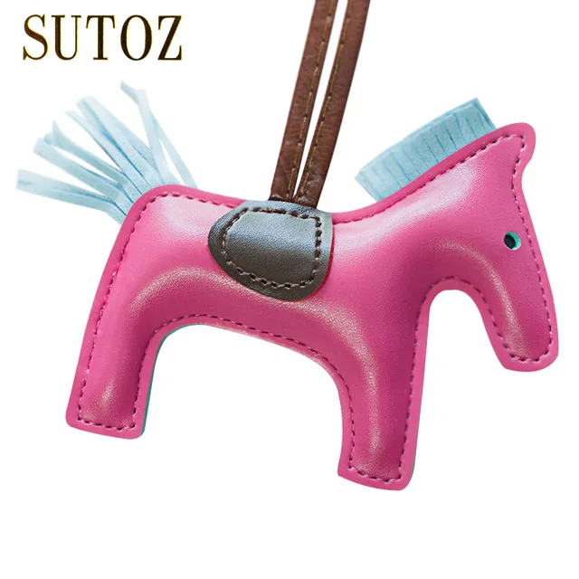 Fashion Cute Luxury Little Horse Leather Pendant For Handbags Women Fashion Cute Luxury Little Horse Leather Pendant For Handbags Women Bags Charming Small Animal Ornament Accessory