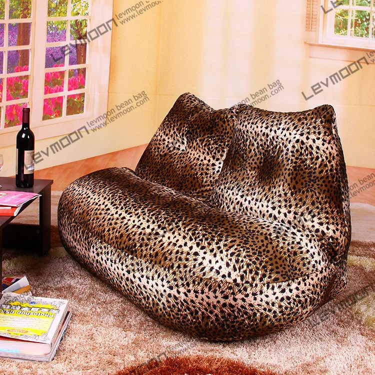 Free Shipping Leopard Print Bean Bag Chairs Loveseat Modern Sofa