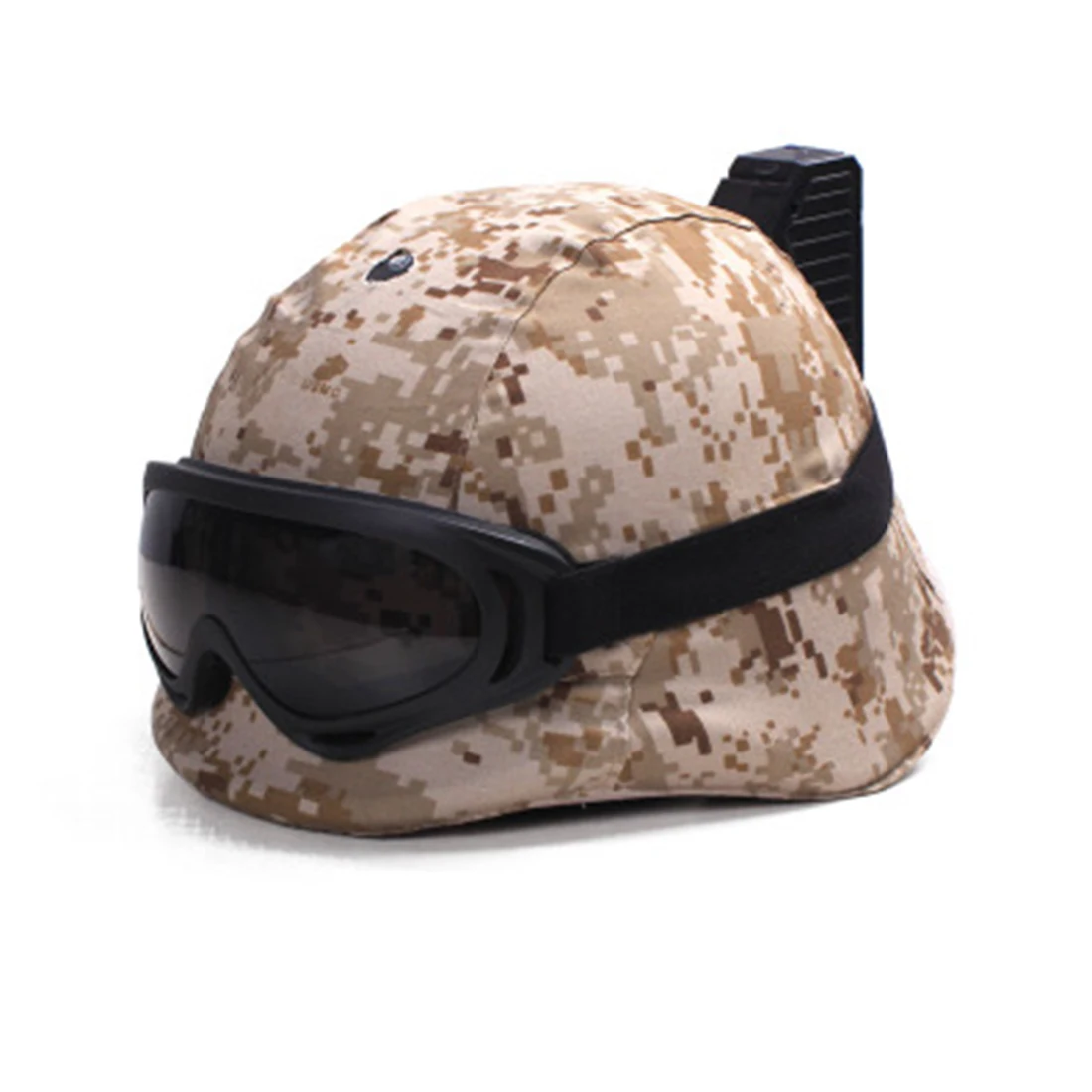 

Women Single Lamp Helmet Determine Induction Helmet with Fabric Shade and Goggles for CS Water Gel Beads Blaster Battle