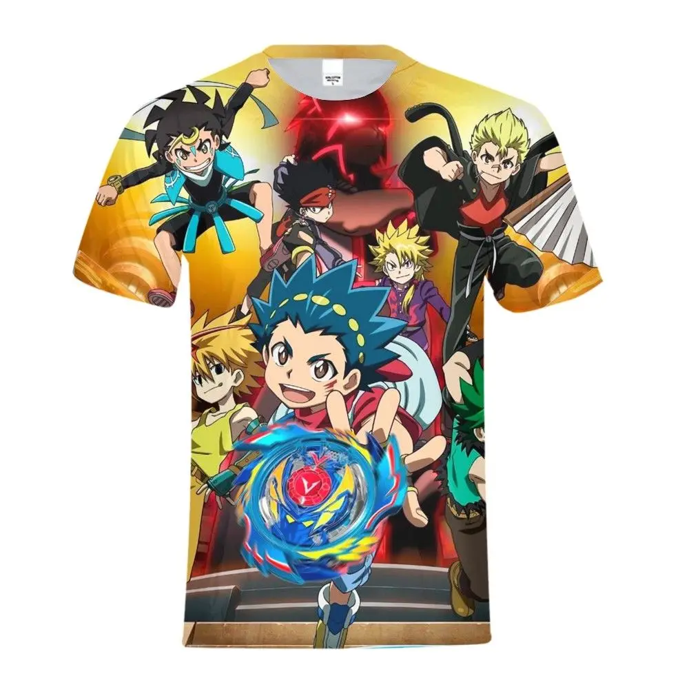 

2019 Hot Men Women's Fashion Beyblade Print T-shirts Sexy Short Sleeve Tunic Tops Casual Cotton Short Sleeve Tee Shirt Tops