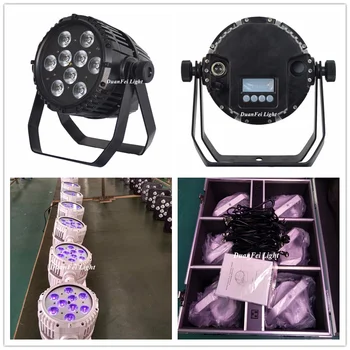 

(6pcs+Flightcase) Battery par leds 6in1 led rgbwa uv uplighting stage ip65 led wash par can rgbwa uv 9x18w