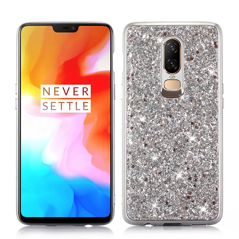 

Phone Case for Oneplus 6 1+6 Case Silicon Bling Glitter Crystal Sequins Soft TPU Cover Fundas for Oneplus 6 One Plus Six