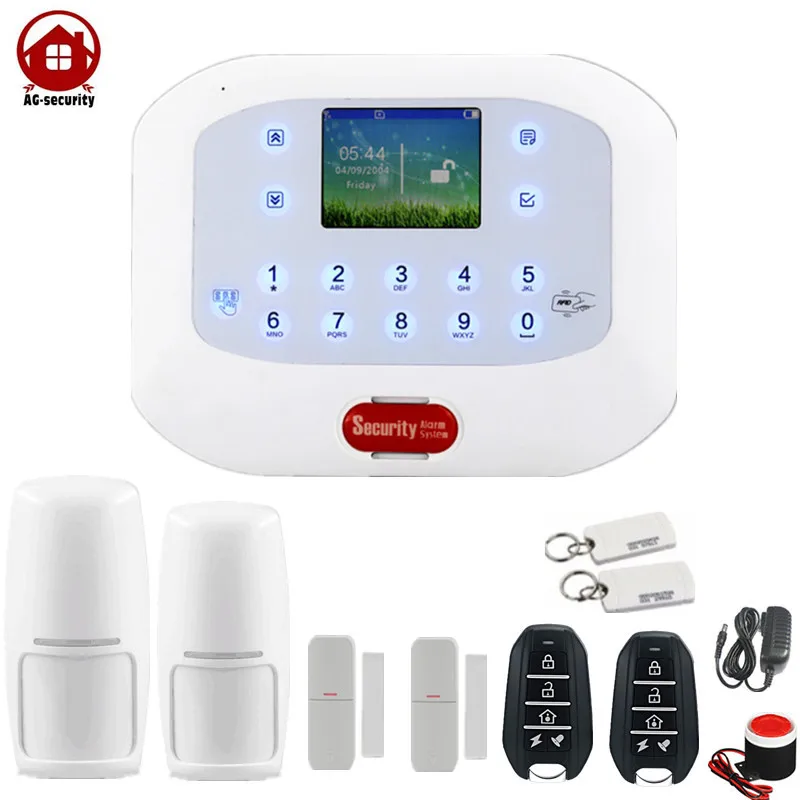 AG security Factory Smart LCD Display Dual Network PSTN/GSM/RFID Home Security Alarm System with