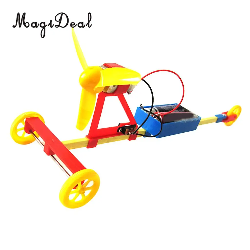 MagiDeal High Quality 1Set Electric Air Powered Racing Car DIY Assembly Toy Kit for Kid Exploratory Learning Science Physics