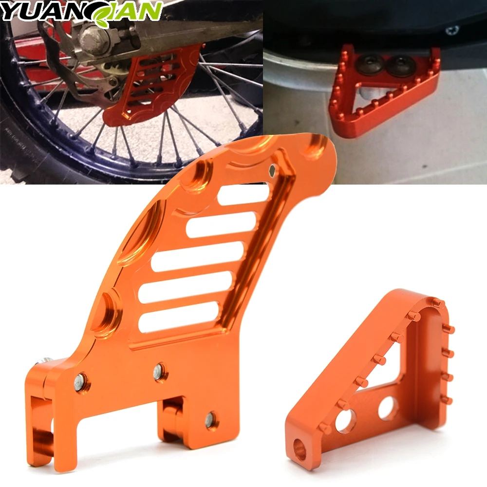 

Set CNC Rear Brake Disc Guard Protector Cover+Pedal Step Tips & Gear Shifter Lever Tip For KTM 125 144 150 200 250 300 450 EXC
