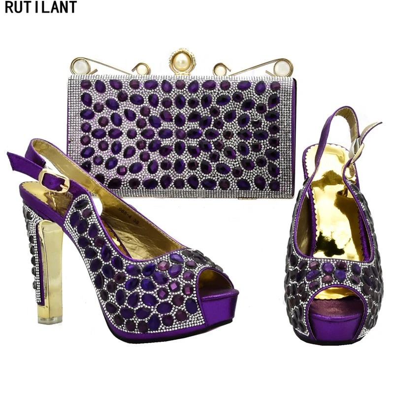 

Italian Shoes with Matching Bags 2019 Matching Shoes and Bag Set in heels Nigerian Women Party Shoes and Bag Set High Quality