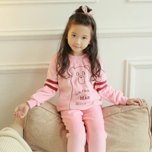 Pajamas Girl Kids Winter Warm Flannel Long Sleeves Sleepwear Anime children Sleep lounge Pajama Set